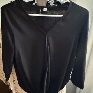 Only Women's Black V-Neck Blouse